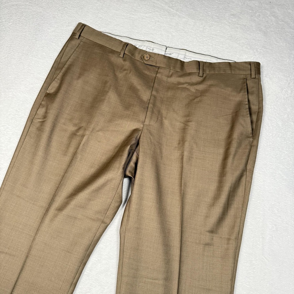 Santorelli Pants Mens 42 Tan Roma Dress Trousers Loro Piana Fabric Made in Italy